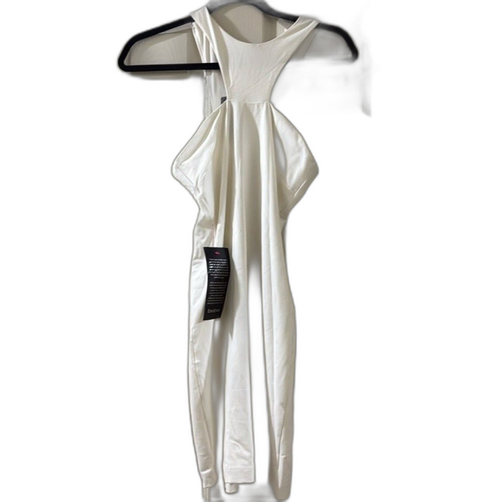 BEBE shirted slv racer neck dress